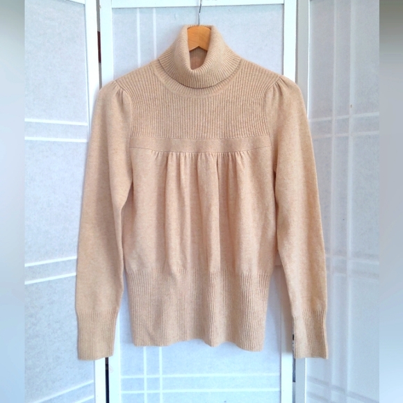 vertical design Sweaters - Vertical design 100% cashmere turtle neck sweater